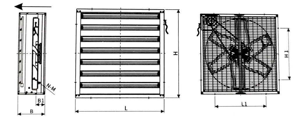Square Negative Pressure Exhaust Fan for Workshops, Greenhouses & Poultry Ventilation Square Negative Pressure Exhaust Fan for Workshops, Greenhouses & Poultry Ventilation